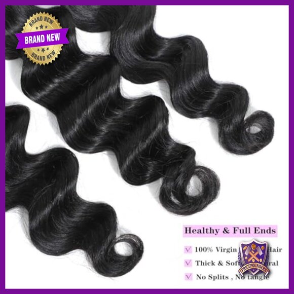 3 Bundles Peruvian Virgin Human Hair Loose Deep Wave Extensions 16-20\